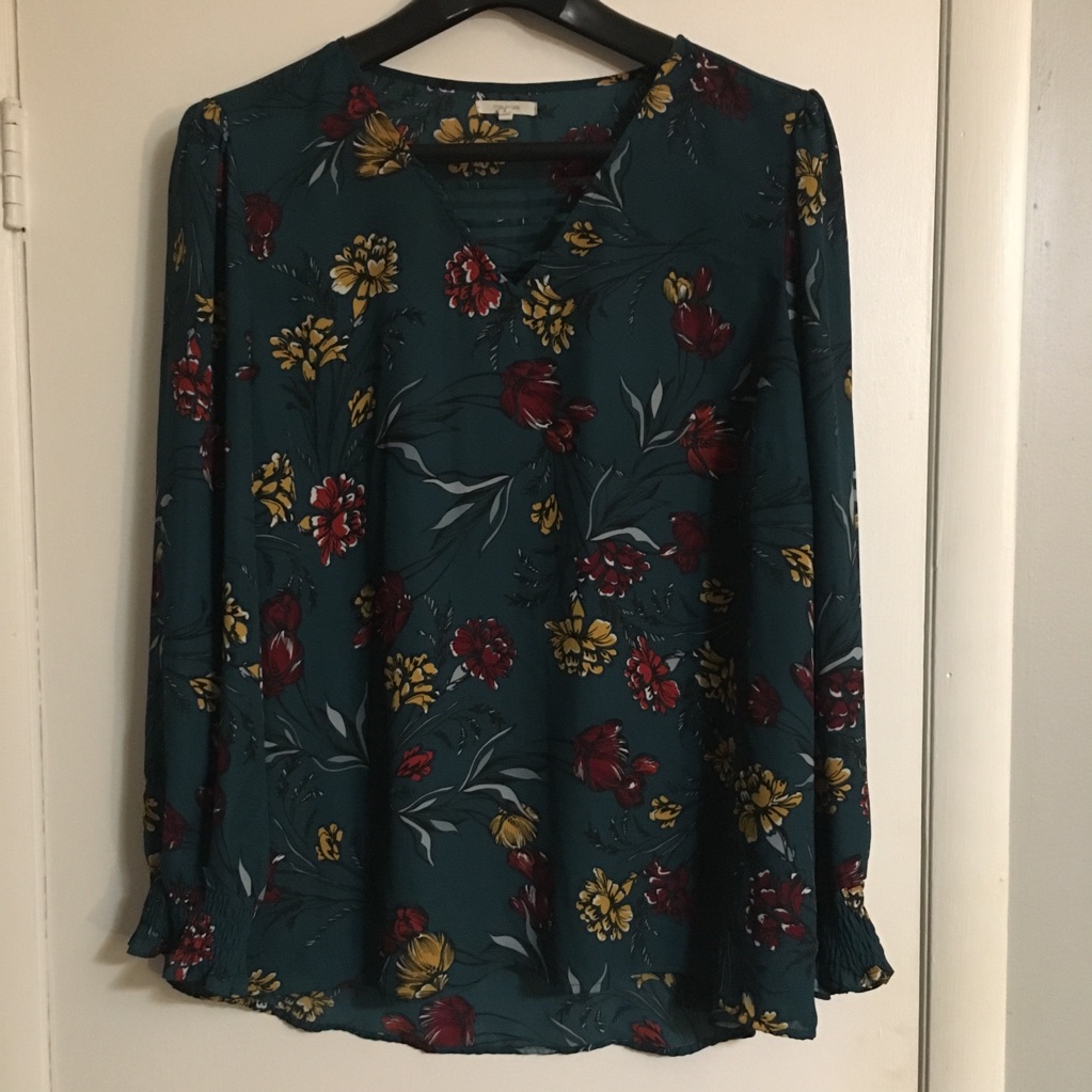 Long Sleeve Floral Tunic Blouse